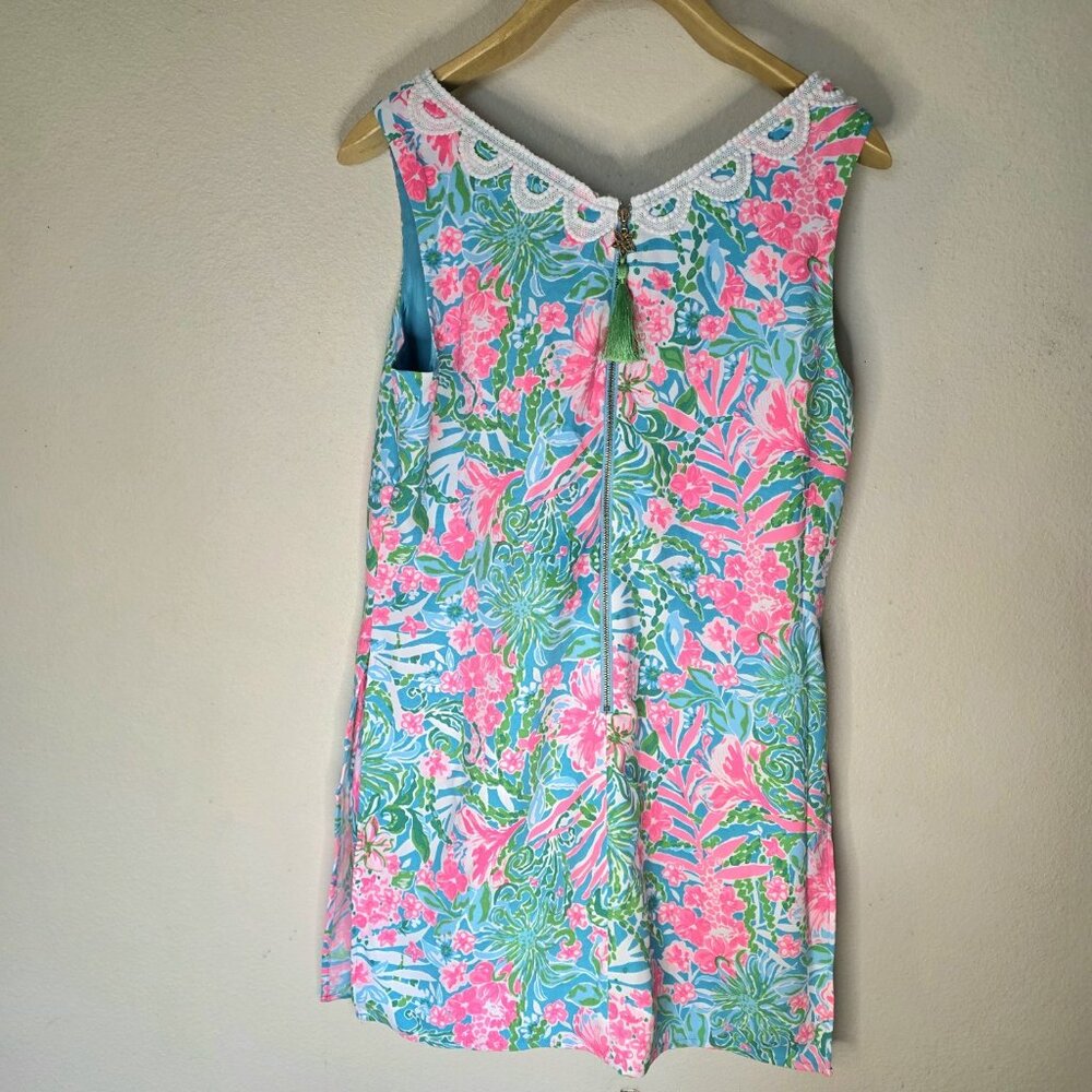 Lilly Pulitzer Ronnie Shift Romper Dress Leaf It Wild Amalfi Blue Size 10 - Picture 6 of 16